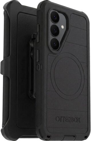 OtterBox Samsung Galaxy S26 (Only) - Defender Series Case with Magnets - Black - Holster Clip Included - Tough - Rugged & Durable - with Port Protection - Wireless Charging Compatible in Kuwait