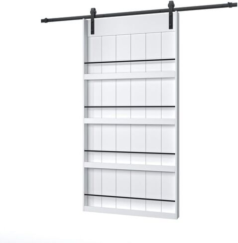 30" x 80" Presembled 6-Lite Tempered Clear Glass Barn Door with 72" Track in Kuwait