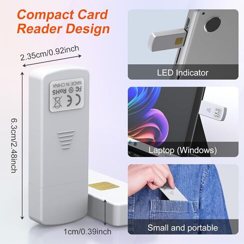 Type-C SIM Card Reader - Nano Micro Standard SIM Card Adapter with Eject Pin for Windows PC Laptop, Read Edit Copy Contacts SMS Messages Nano SIM Adapter Reader for SIM Memory Card Backup Management in Kuwait