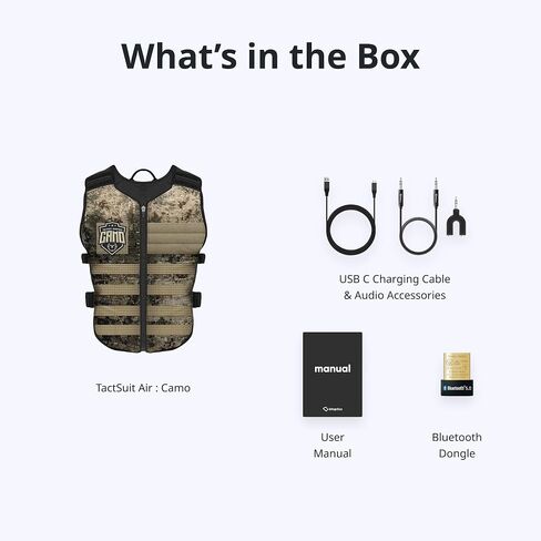bHaptics TactSuit Air: Camo | Tactical Lightweight Haptic Vest for VR & Gaming | Sim Racing, Music | 16 Feedback Motors in Kuwait