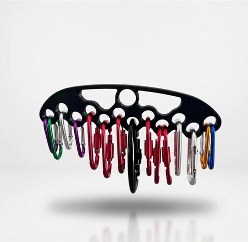 D-Shape Carabiner Storage Rack for Quickdraws & Main Locks, Portable Shock-Absorbent Gear Board, Flexible High-Strength ABS Material (Carabiners Not Included) in Kuwait