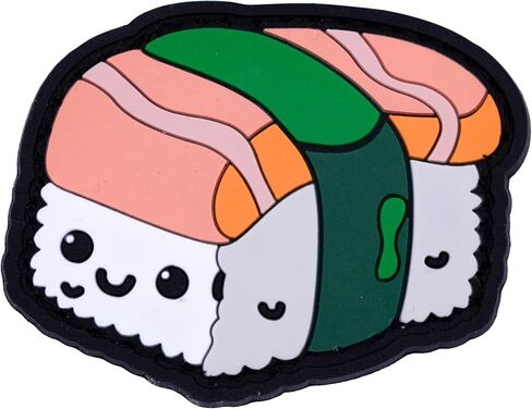 Kawaii Sushi Roll Set - Parody PVC Morale Patch | Hook & Loop Backing in Kuwait