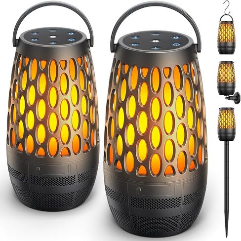 Outdoor Lantern Bluetooth Speakers with Flame Light, IPX6 (2 Pack) in Kuwait