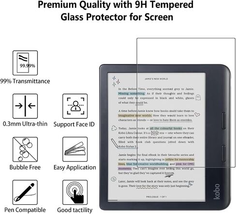 Aircawin Screen Protector for 7'' Kobo Libra Colour 2024/Kobo Libra 2 2021 in Kuwait