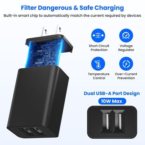 2Pack 5ft for Samsung Watch Charger with Dual USB-A Ports Wall Charger in Kuwait