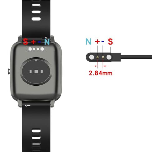 Smart Watch Charger Magnetic 2 Pin Charging Cable for YAMAY Willful Letsfit SW021 SW023 SW025 ID205L ID205S ID206 ID205U ID216 Uwatch 3S Fitpolo Tozo Wyze Umidigi Smartwatch Chargers in Kuwait