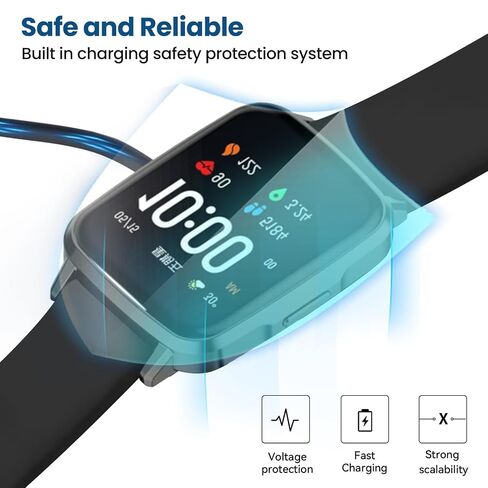 Smart Watch Charger Magnetic 2 Pin Charging Cable for YAMAY Willful Letsfit SW021 SW023 SW025 ID205L ID205S ID206 ID205U ID216 Uwatch 3S Fitpolo Tozo Wyze Umidigi Smartwatch Chargers in Kuwait