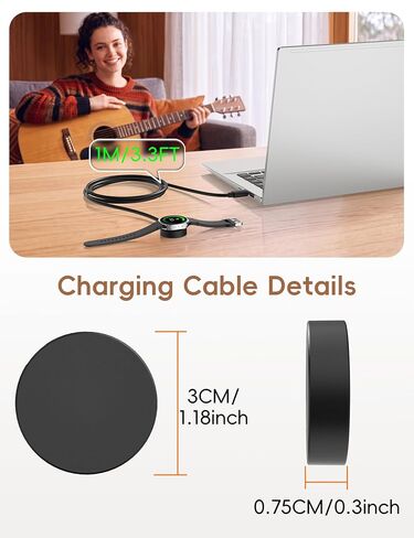 for Samsung Watch Charger Compatible with Samsung Galaxy Watch 8/8 Classic USB C Replacement Magnetic Charging Cable Cord 3.3FT in Kuwait