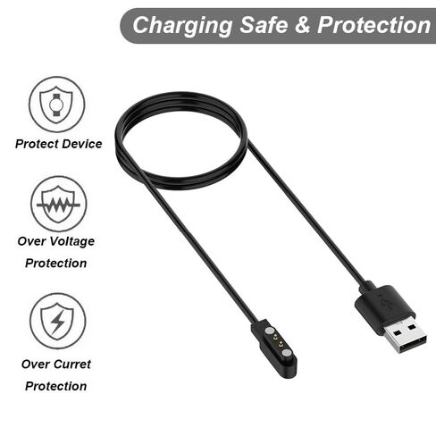 Smart Watch Charger Magnetic 2 Pin Charging Cable for YAMAY Willful Letsfit SW021 SW023 SW025 ID205L ID205S ID206 ID205U ID216 Uwatch 3S Fitpolo Tozo Wyze Umidigi Smartwatch Chargers in Kuwait
