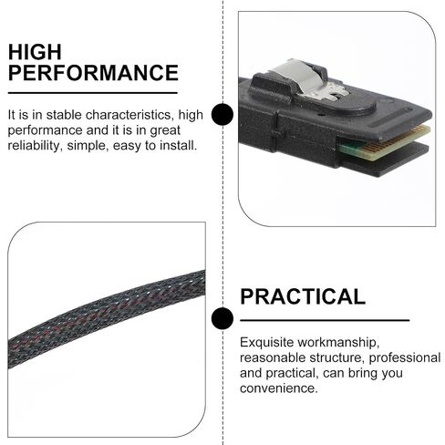 TIDTALEO Mini SAS High-Speed Internal Data Cable for Server Storage Pin Mini SAS Extension Cord with Woven Mesh Protection Stable and Easy Installation Accessory in Kuwait