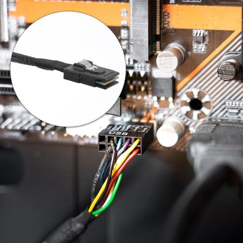 TIDTALEO Mini SAS High-Speed Internal Data Cable for Server Storage Pin Mini SAS Extension Cord with Woven Mesh Protection Stable and Easy Installation Accessory in Kuwait
