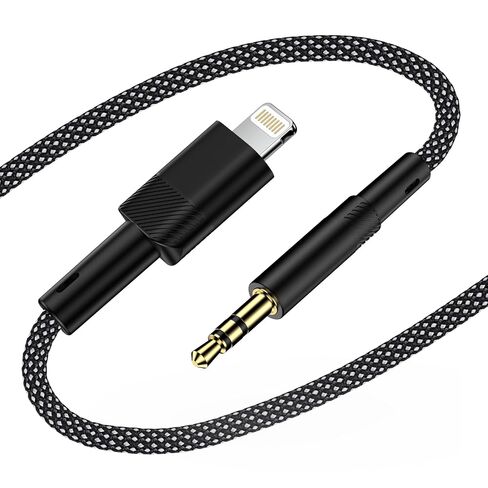 for iPhone Lightning Male to 3.5mm Audio Cord 6FT,Aux Audio Cable Jack Cord in Kuwait