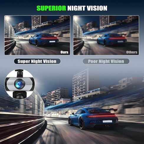 5 Channel 360° Dash Cam Front and Rear Inside Left Right, 3.16'' 1080P Dash Camera for Cars, Dash Camera for Cars with G-Sensor,Super Night Vision,Wide Angle,Loop Recording,24 Hours Recording in Kuwait