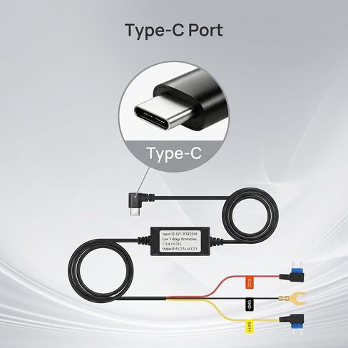 Dash Cam Hardline Kit, Compatible with DELLFY M95 DashCam, Not Compatible with Other Models, Type-C Power Port, 24-Hour Parking Mode in Kuwait