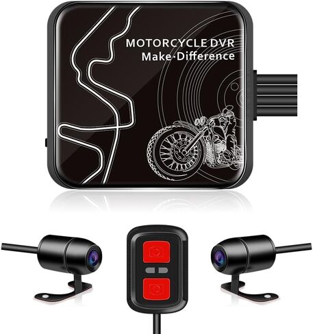 VSYSTO D6WL Motorcycle Dash Cam Front and Rear Dual 1080P Waterproof Cameras with WiFi App Control G-Sensor Loop Recording 256GB Support in Kuwait