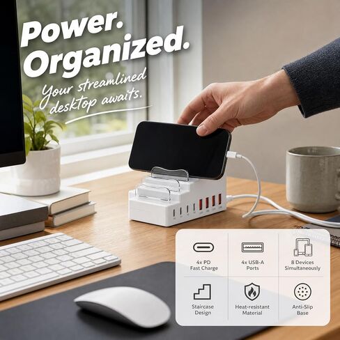 USB Hub 8 Ports, 2 in 1 Phone Stand, USB Splitter for Laptop in Kuwait