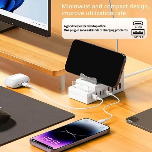 USB Hub 8 Ports, 2 in 1 Phone Stand, USB Splitter for Laptop in Kuwait