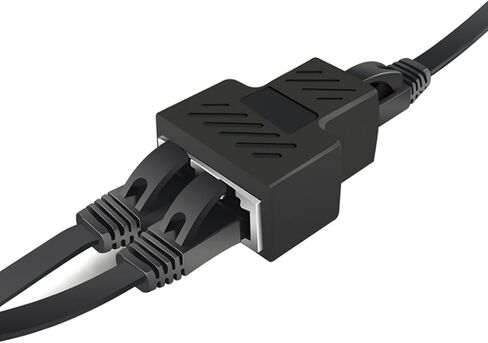 5PCs Network Splitter RJ45 1 into 2 Three Way Adapter Wire Extender Black Industrial Elements in Kuwait
