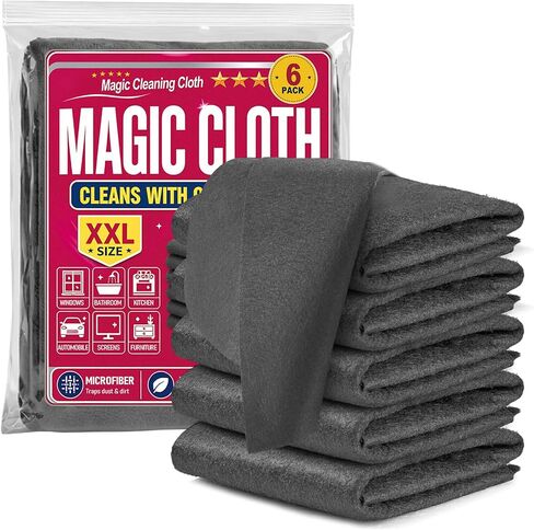 Magic Cleaning Cloth 6‑Pack, Lint-Free Streak-Free Microfiber Towels in Kuwait
