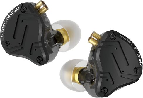 KZ ZS10 PRO X in Ear Monitor Headphones, Upgrade 4BA+1DD Hybrid Driver IEM Earphones, HiFi Metal Wired Gaming Earbuds, for Singers Bass Player Drummers Guitarist Musicians Dj (with Mic,Black) in Kuwait