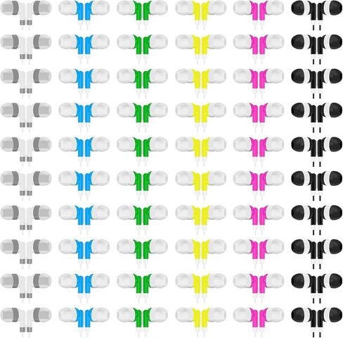 Earbuds Bulk Kids Classroom Headphones, Multi Color, 60 Pack in Kuwait