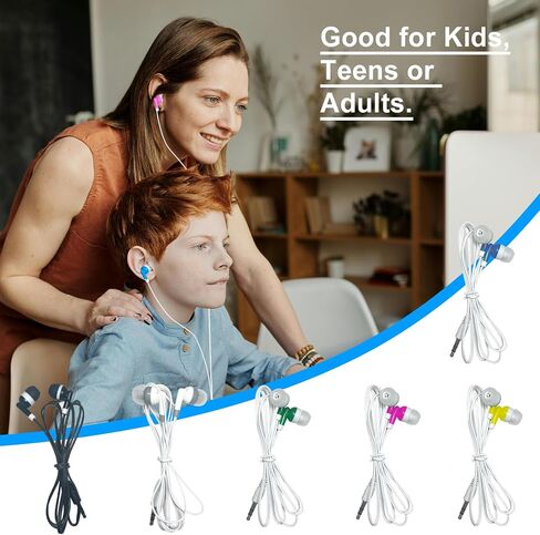 Earbuds Bulk Kids Classroom Headphones, Multi Color, 60 Pack in Kuwait