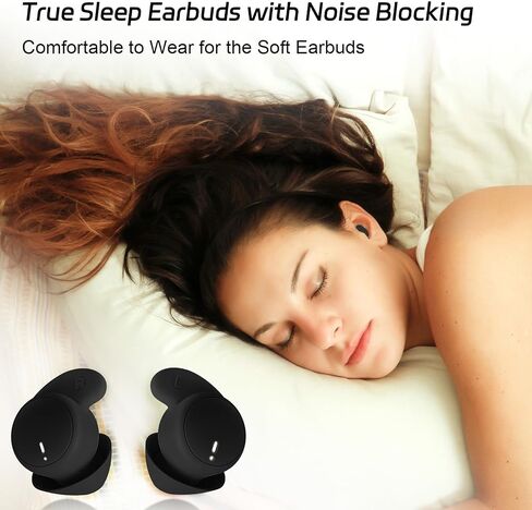 LOBKIN Sleep Earbuds,Wireless Bluetooth 6.0 Noise Blocking Sleeping Headphones,Sleep Earphones for Side Sleepers in Ear Soft Mini Invisible Buds Comfort Fit for Sleeping Working (Black) in Kuwait