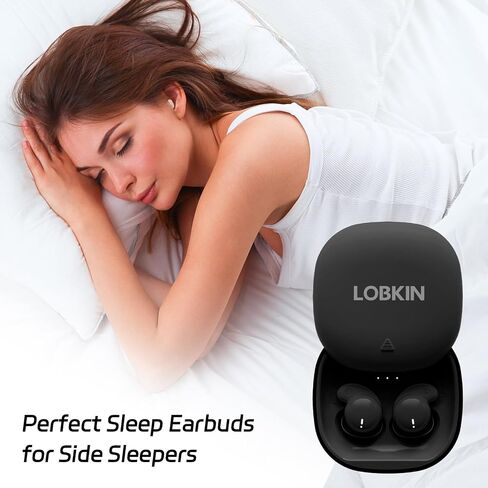 LOBKIN Sleep Earbuds,Wireless Bluetooth 6.0 Noise Blocking Sleeping Headphones,Sleep Earphones for Side Sleepers in Ear Soft Mini Invisible Buds Comfort Fit for Sleeping Working (Black) in Kuwait