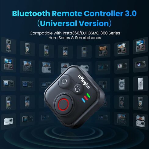 YDW Wearable Bluetooth Camera Remote Compatible with Insta360series, GoPro Series, DJI Series, Smartphones - Splash Proof, Rechargeable,Wireless 50M Remote Control Range in Kuwait