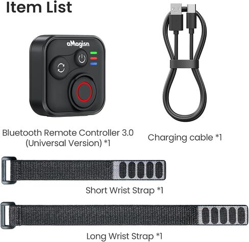 YDW Wearable Bluetooth Camera Remote Compatible with Insta360series, GoPro Series, DJI Series, Smartphones - Splash Proof, Rechargeable,Wireless 50M Remote Control Range in Kuwait