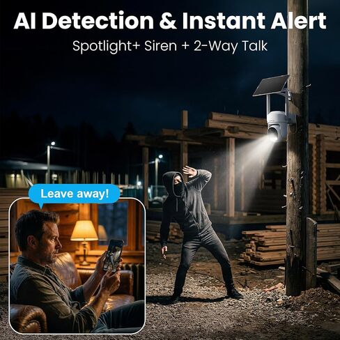 No Subscription 4G LTE Cellular Security Cameras Wireless Outdoor 2K HD in Kuwait