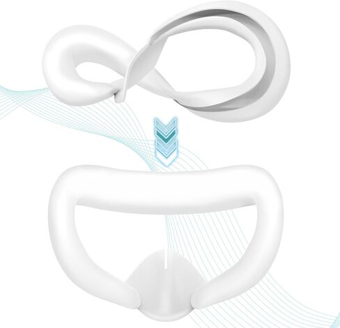 Silicone Face Cover for Meta Quest 3 - Skin-Friendly Anti-Sweat VR Face Pad with Ventilation & Lightproof Design (White) in Kuwait