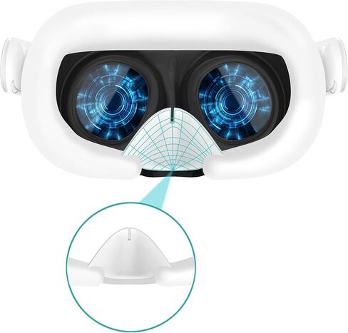 Silicone Face Cover for Meta Quest 3 - Skin-Friendly Anti-Sweat VR Face Pad with Ventilation & Lightproof Design (White) in Kuwait