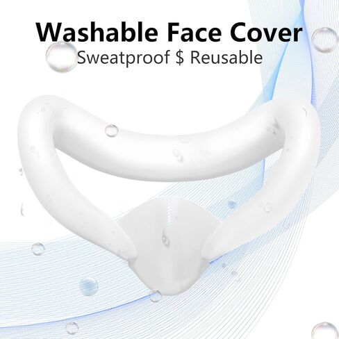 Silicone Face Cover for Meta Quest 3 - Skin-Friendly Anti-Sweat VR Face Pad with Ventilation & Lightproof Design (White) in Kuwait