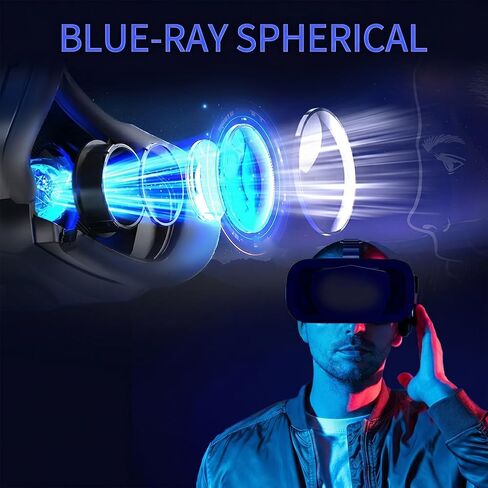 Head-Mounted 3D Virtual Reality Glasses,VR Headset for iPhone & Android Phone – HD Wide Angle Lens, Adjustable Object Distance, Compatible with 4.7-7.2 Inch Smartphones in Kuwait