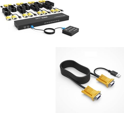 MT-VIKI 8 Port KVM Switch+ 10ft 2-in-1 VGA KVM Cable in Kuwait