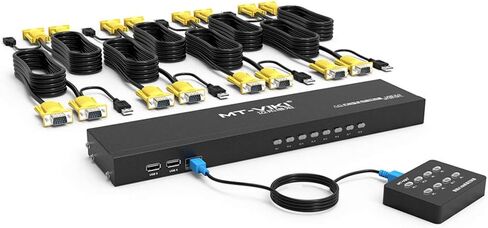 MT-VIKI 8 Port KVM Switch+ 10ft 2-in-1 VGA KVM Cable in Kuwait