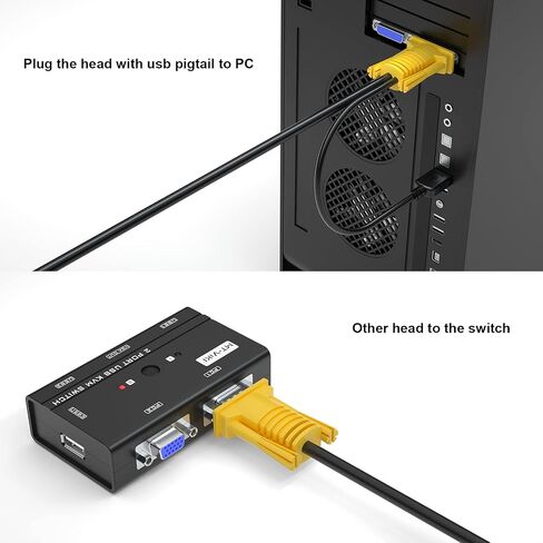 MT-VIKI 8 Port KVM Switch+ 10ft 2-in-1 VGA KVM Cable in Kuwait