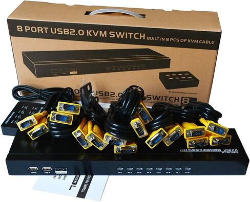 MT-VIKI 8 Port KVM Switch+ 10ft 2-in-1 VGA KVM Cable in Kuwait