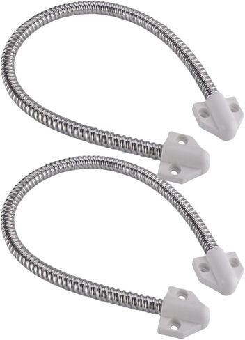 SHINEOFI 2pcs Armored Wire Loop Door Cable Protector with Stainless Steel and Plastic, Flexible Exposed Mount Sleeve Preventing Wear and Tear, Waterproof Wire Cover for Residential in Kuwait