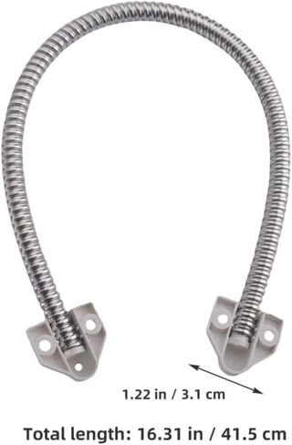 SHINEOFI 2pcs Armored Wire Loop Door Cable Protector with Stainless Steel and Plastic, Flexible Exposed Mount Sleeve Preventing Wear and Tear, Waterproof Wire Cover for Residential in Kuwait