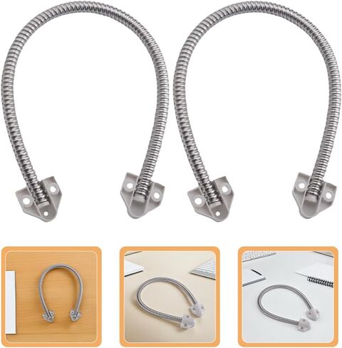 SHINEOFI 2pcs Armored Wire Loop Door Cable Protector with Stainless Steel and Plastic, Flexible Exposed Mount Sleeve Preventing Wear and Tear, Waterproof Wire Cover for Residential in Kuwait