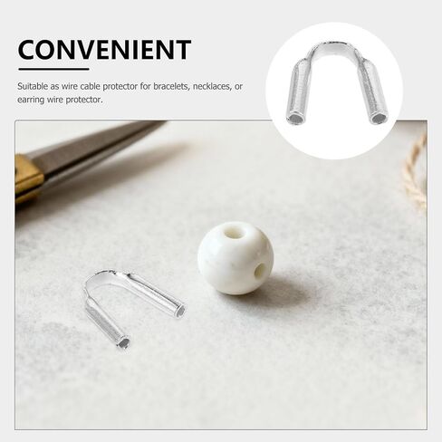 12pcs Sterling Silver U Shape Wire End Protector for Jewelry Making in Kuwait