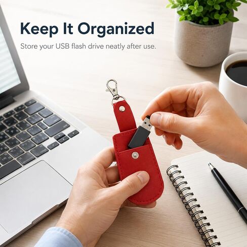 3Pcs Flash Drive Leather Case USB Protective for Protecting Your USB Flash Drive and Easy Storage, Red, Blue, Yellow 3 Colors, Bright and Beautiful Colors in Kuwait