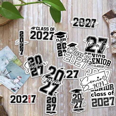 15 PCS Class of 2027 Stickers, Class of 2027 Decorations, Graduation 2027, 2027 Senior- Stickers for Laptop Water Bottle Phone Car Window Helmet (3 inch) in Kuwait