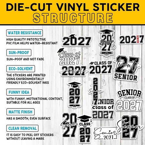 15 PCS Class of 2027 Stickers, Class of 2027 Decorations, Graduation 2027, 2027 Senior- Stickers for Laptop Water Bottle Phone Car Window Helmet (3 inch) in Kuwait