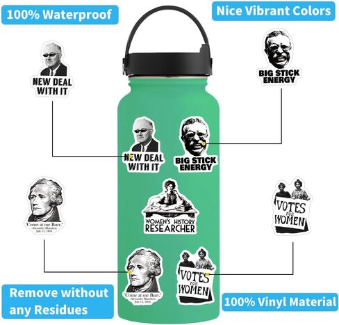 124Pcs History Stickers - History Gifts, Party Supplies - Vinyl Laptop Stickers Waterproof - Gift for Women & Men in Kuwait