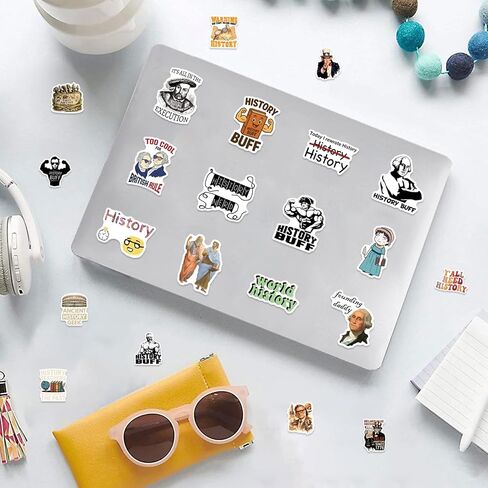 124Pcs History Stickers - History Gifts, Party Supplies - Vinyl Laptop Stickers Waterproof - Gift for Women & Men in Kuwait