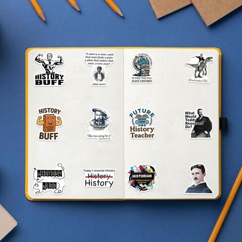 124Pcs History Stickers - History Gifts, Party Supplies - Vinyl Laptop Stickers Waterproof - Gift for Women & Men in Kuwait