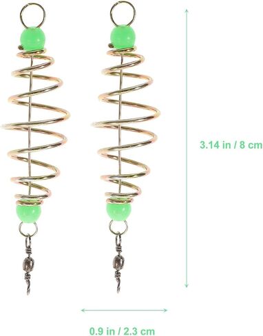 Kisangel 24pcs Spring Fishing Bait Cage, Olive Shape Fishing Lure Feeder Carp Bait for Carp Rig Holder Cage Accessories in Kuwait